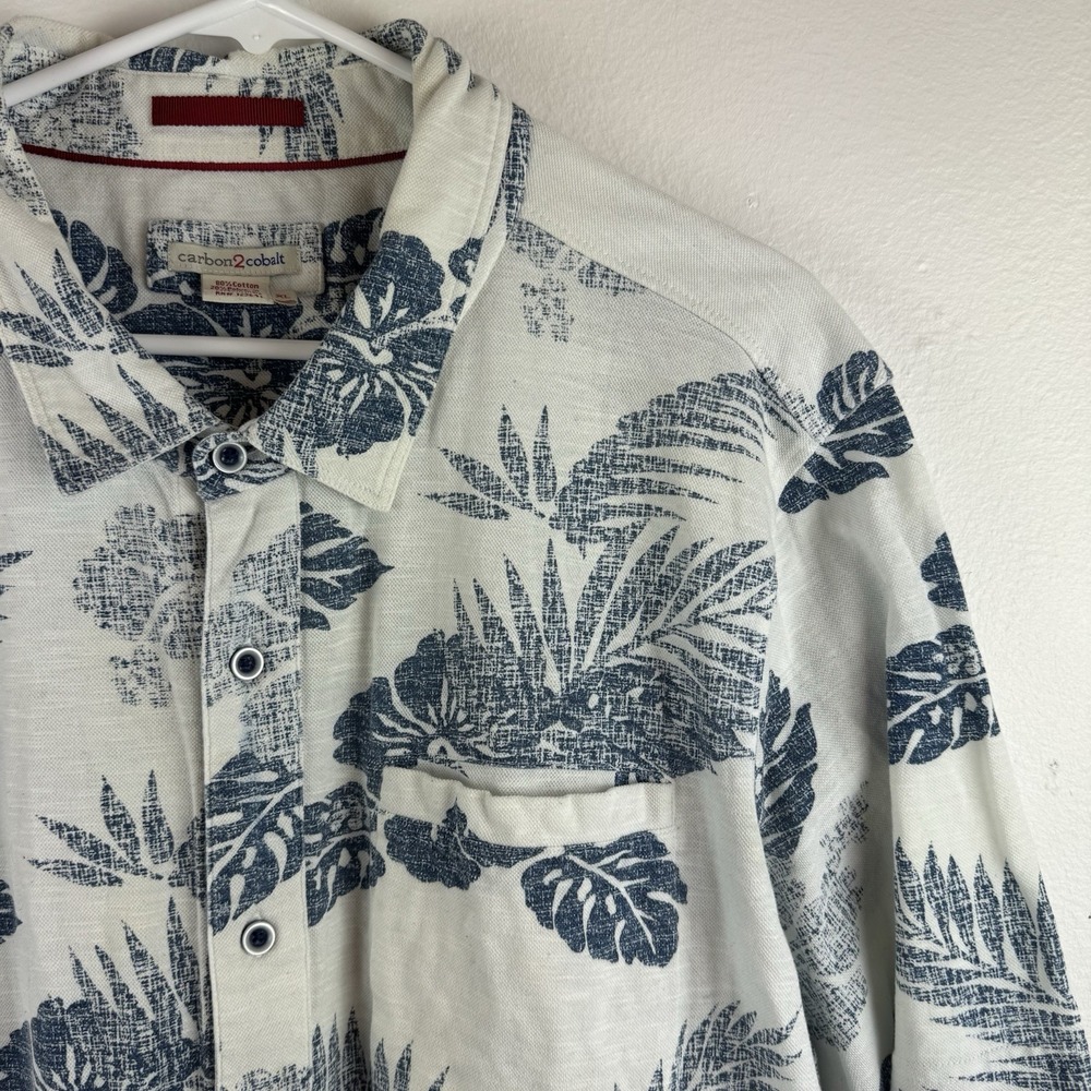 CARBON 2 COBALT Mens short sleeve‎ hawaiian floral shirt - XL